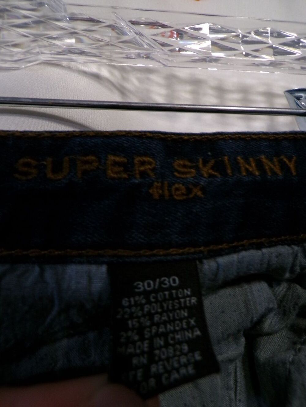Carbon Super Skinny Men's Jeans 30x30 Dark Blue Skinny Denim - Picture 6 of 8